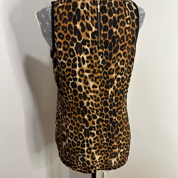 EUC Express Keyhole Cheetah Print Small Sleeveless Women’s Tank Top. Zipper Back - Picture 2 of 11